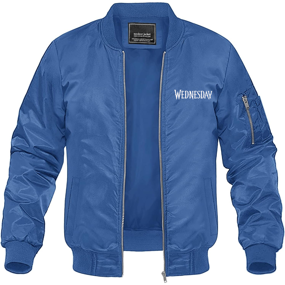Men's Wednesday Show Lightweight Bomber Jacket Windbreaker Softshell Varsity Jacket Coat