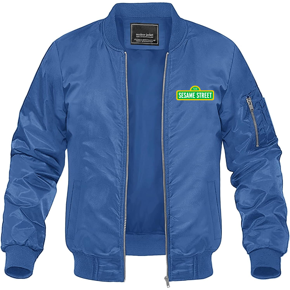 Men's Sesame Street Show Lightweight Bomber Jacket Windbreaker Softshell Varsity Jacket Coat