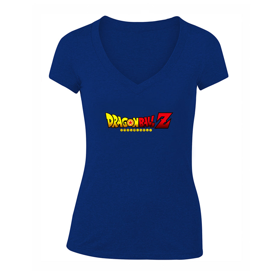 Women's Dragon Ball Z Cartoon Title V-Neck T-Shirt