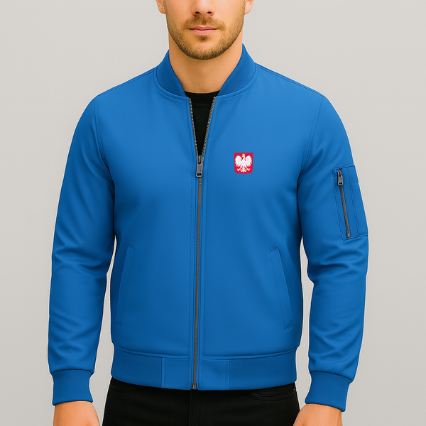 Men's Poland National Soccer Team Lightweight Bomber Jacket Windbreaker Softshell Varsity Jacket Coat