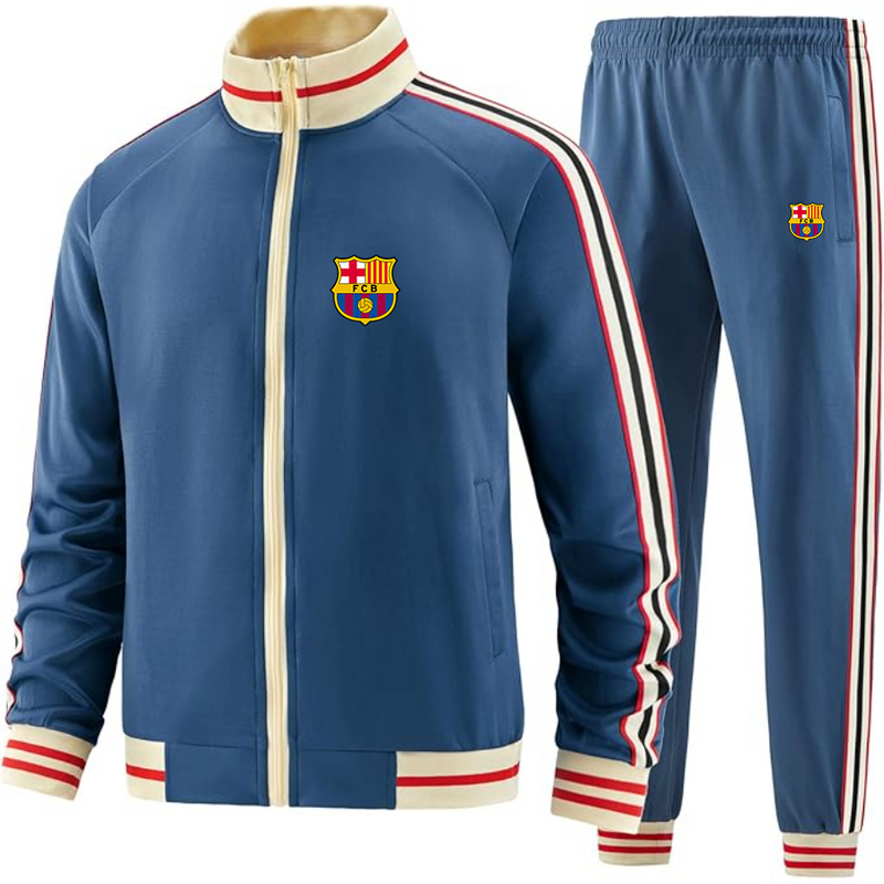 Men's  F.C. Barcelona Soccer - Premium Two-Piece Designer Tracksuit