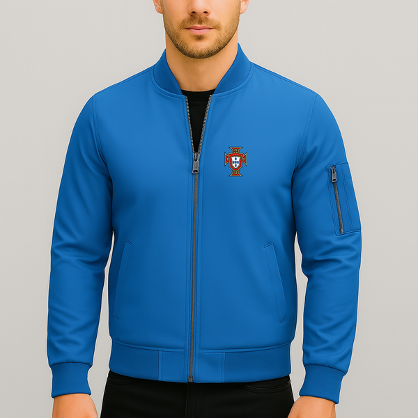 Men's Portugal National Soccer Team Lightweight Bomber Jacket Windbreaker Softshell Varsity Jacket Coat