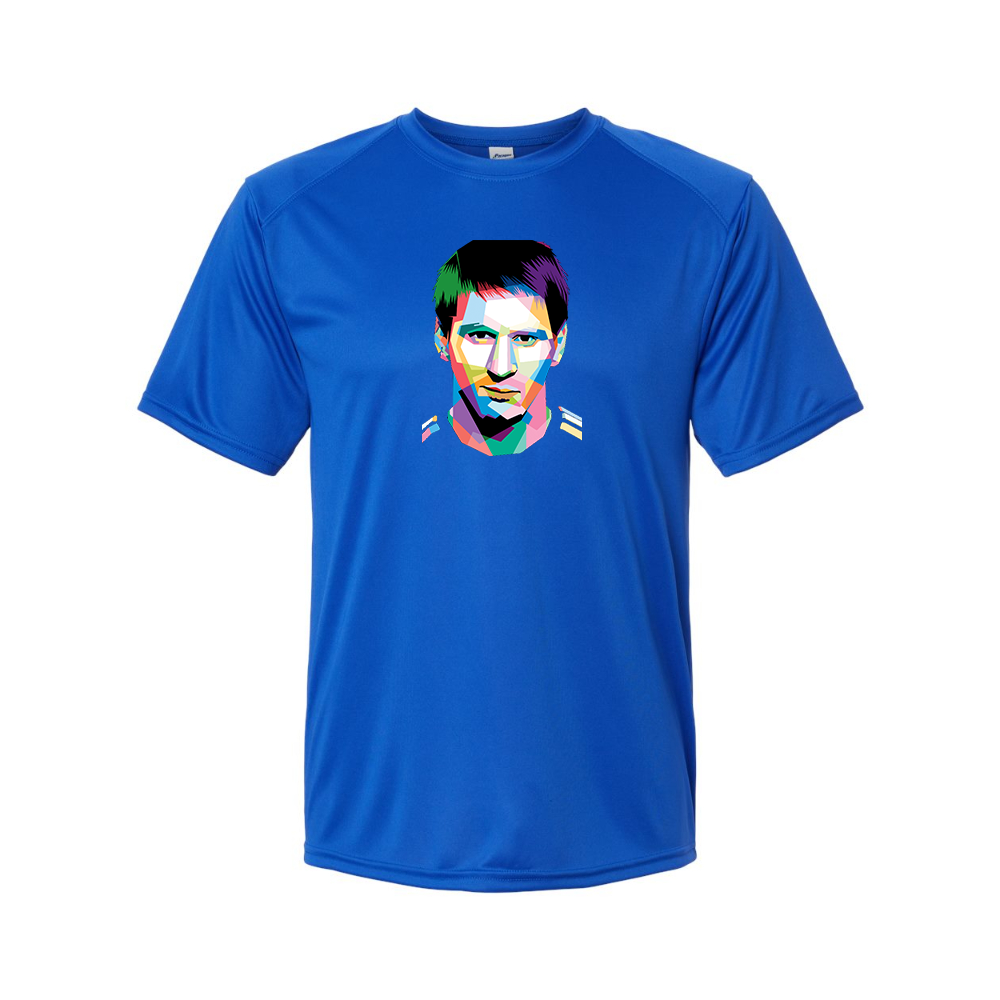 Youth Kids Lionel Messi Face Art Soccer Performance T-Shirt