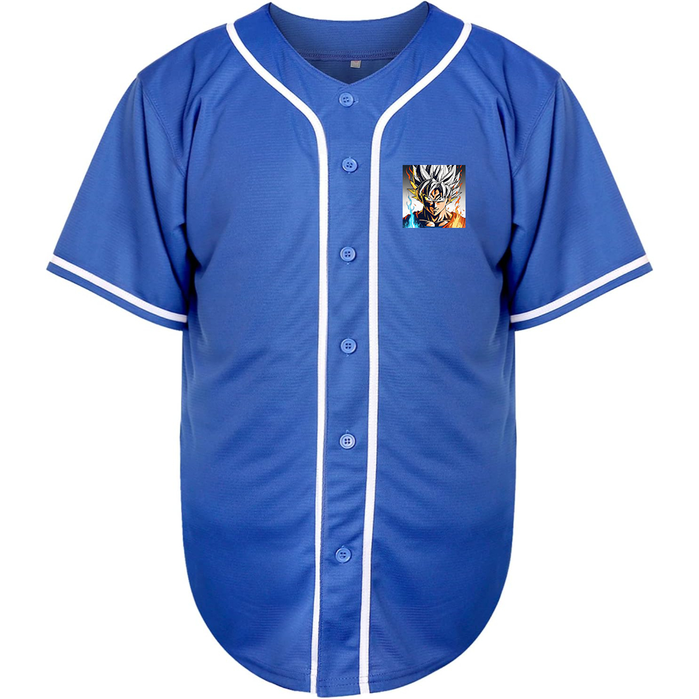 Men's Goku Fire Dragon Ball Z Cartoon Baseball Jersey