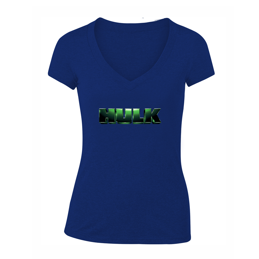 Women's The Hulk Marvel Superhero V-Neck T-Shirt