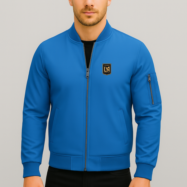 Men's LAFC Los Angeles Football Club Lightweight Bomber Jacket Windbreaker Softshell Varsity Jacket Coat