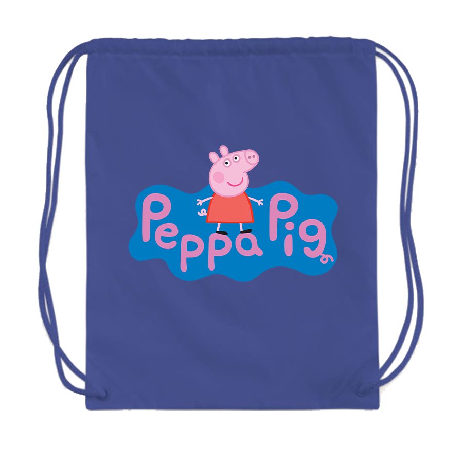 Pegga Pig Cartoon Drawstring Bag