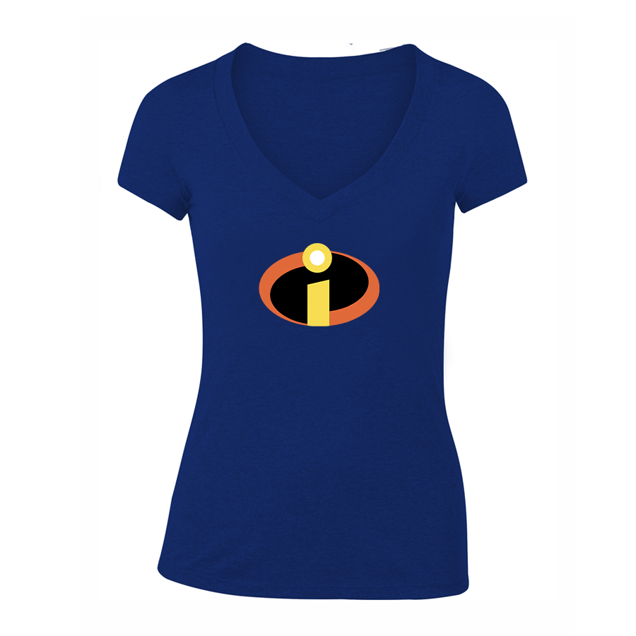 Women's The Incredibles Cartoon V-Neck T-Shirt