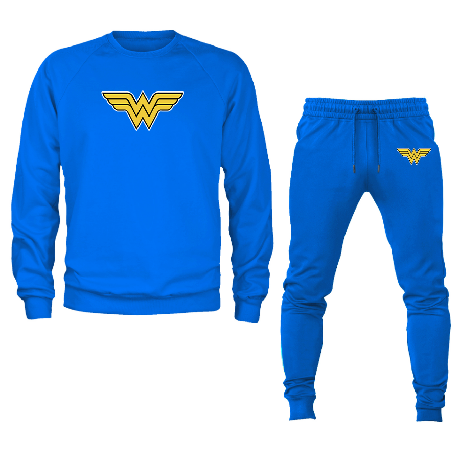 Men's Wonder Woman Superhero Crewneck Sweatshirt Joggers Suit