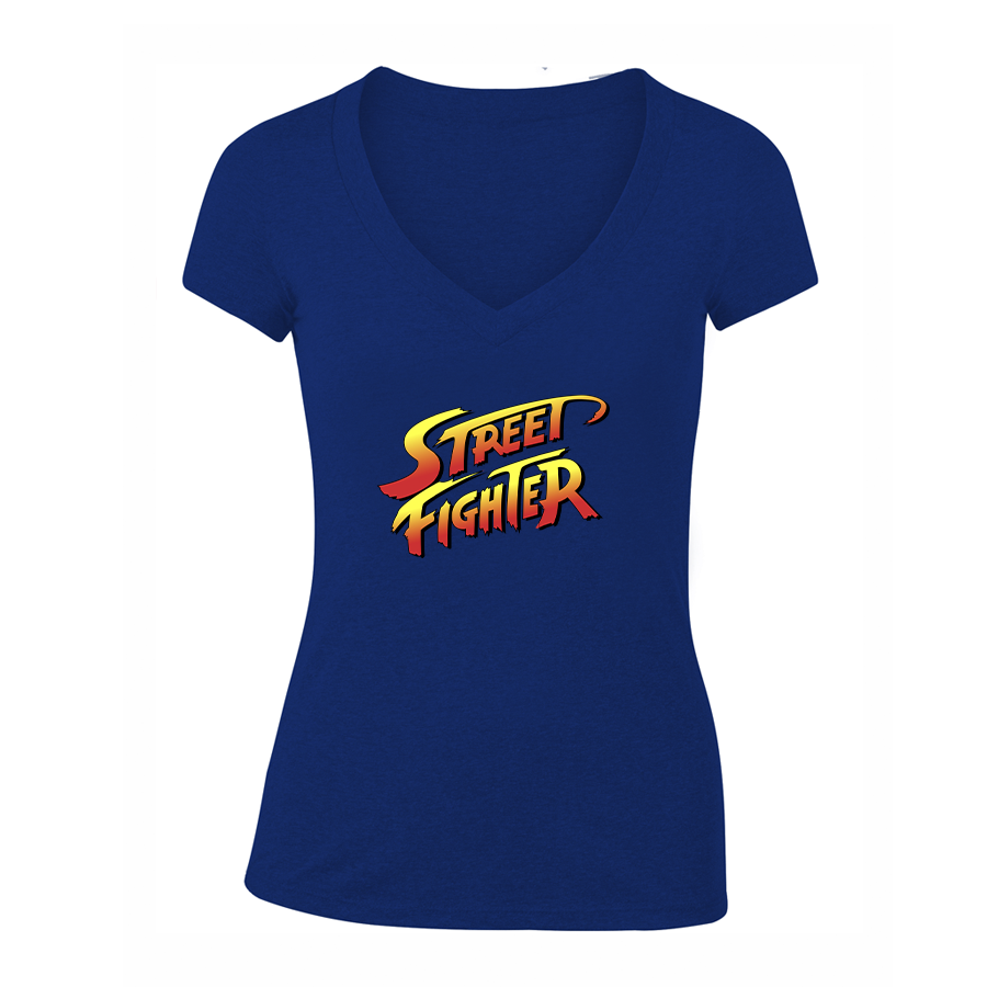 Women's Street Fighter Game V-Neck T-Shirt