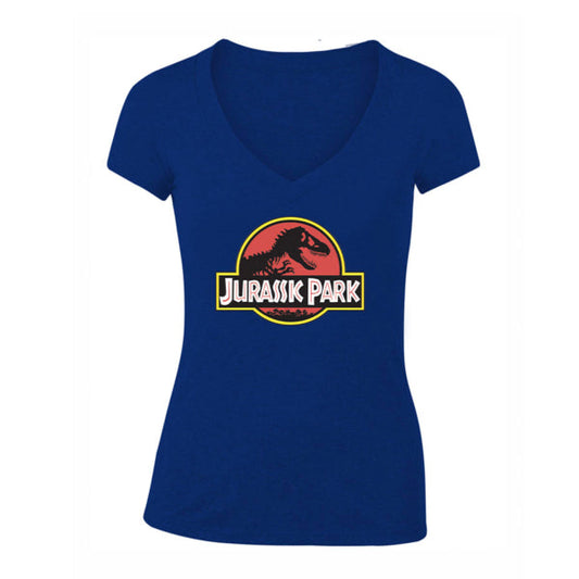 Women's Jurassic Park Movie V-Neck T-Shirt