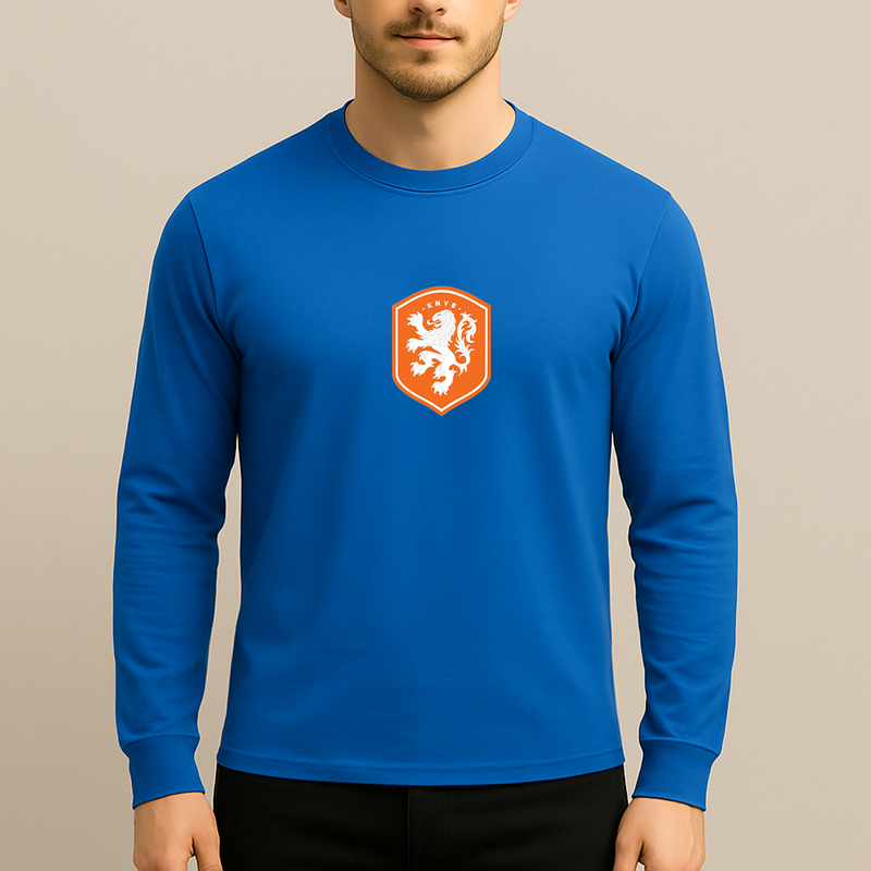 Men's Netherlands National Soccer Team Long Sleeve T-Shirt