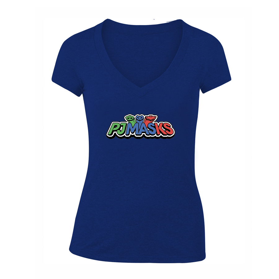 Women's PJ Masks Cartoon V-Neck T-Shirt