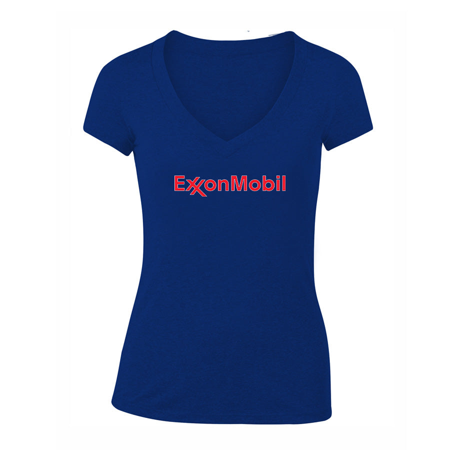 Women's Exxon Mobil Gas Station  V-Neck T-Shirt