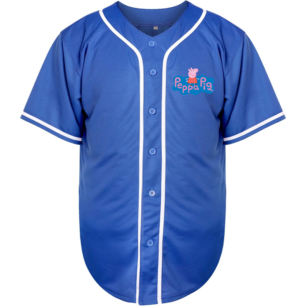 Men's Pegga Pig Cartoon Baseball Jersey