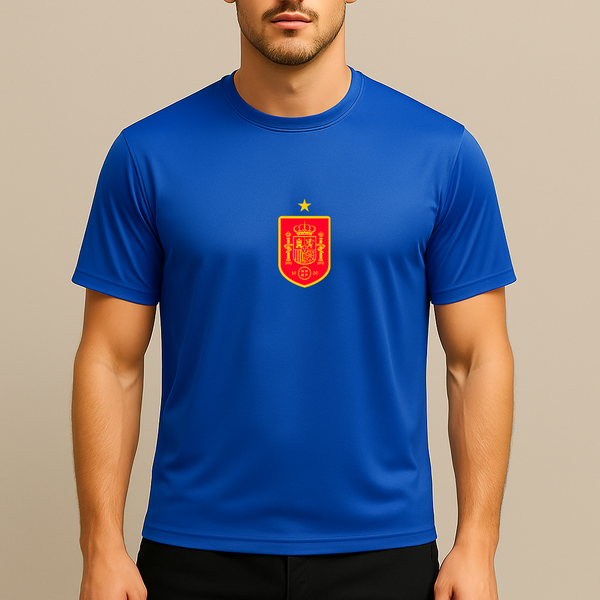 Men's Spain Red Logo National Soccer Team Polyester T-Shirt