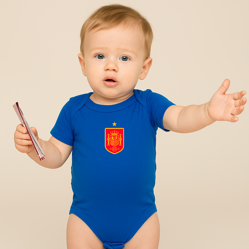 Spain Red Logo National Soccer Team Baby Romper Onesie