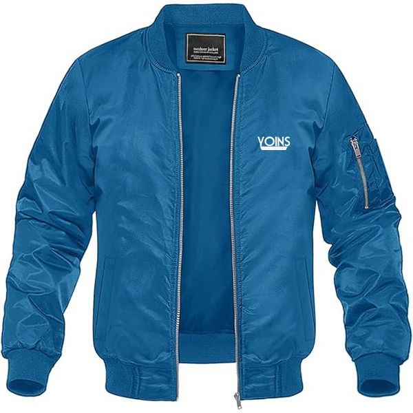 Men's Yoins Logo Lightweight Bomber Jacket Windbreaker Softshell Varsity Jacket Coat