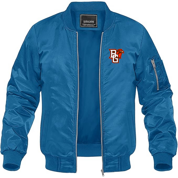 Men's Bowling Green Falcons  Lightweight Bomber Jacket Windbreaker Softshell Varsity Jacket Coat