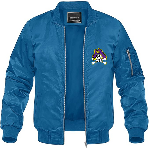 Men's  East Carolina Pirates Lightweight Bomber Jacket Windbreaker Softshell Varsity Jacket Coat