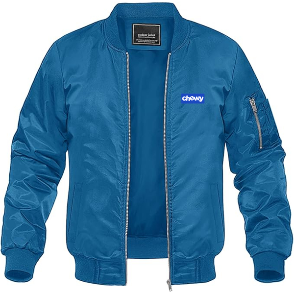 Men's chewy Logo Lightweight Bomber Jacket Windbreaker Softshell Varsity Jacket Coat