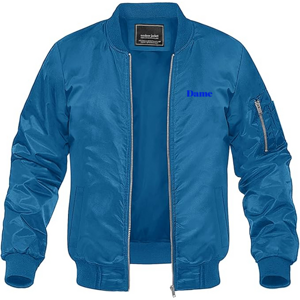 Men's Dame Products Logo Lightweight Bomber Jacket Windbreaker Softshell Varsity Jacket Coat