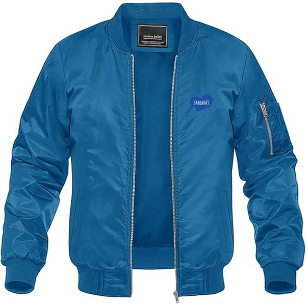 Men's Barbaras Logo Lightweight Bomber Jacket Windbreaker Softshell Varsity Jacket Coat