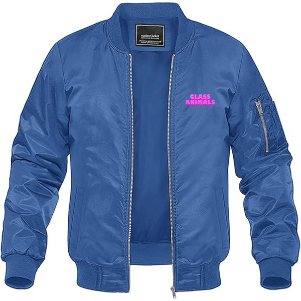 Men's Glass Animals Logo Lightweight Bomber Jacket Windbreaker Softshell Varsity Jacket Coat