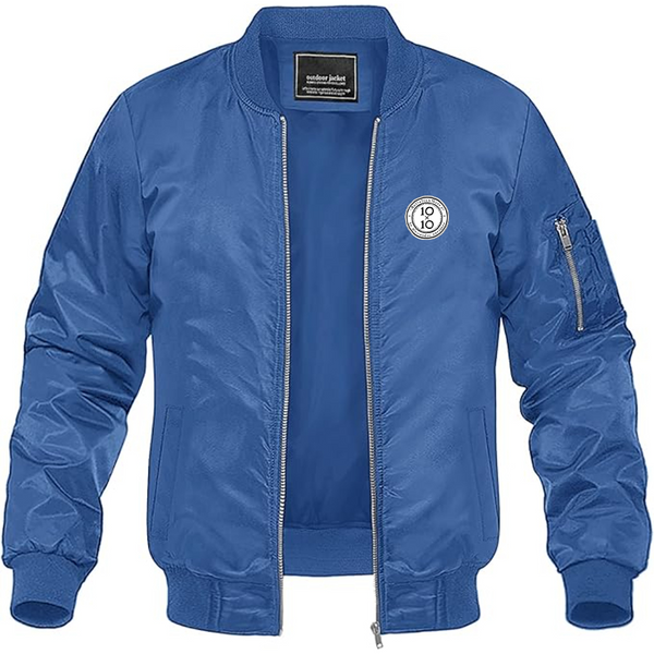 Men's 10x10 An Italian Theory Logo Lightweight Bomber Jacket Windbreaker Softshell Varsity Jacket Coat