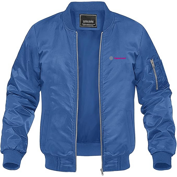 Men's Tupperware Logo Lightweight Bomber Jacket Windbreaker Softshell Varsity Jacket Coat