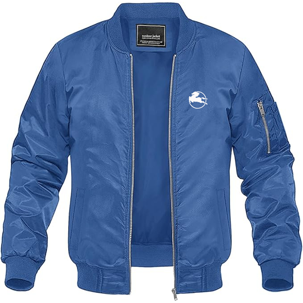 Men's Pegaso Logo Lightweight Bomber Jacket Windbreaker Softshell Varsity Jacket Coat