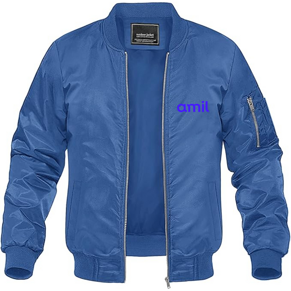 Men's  Amil Lightweight Bomber Jacket Windbreaker Softshell Varsity Jacket Coat