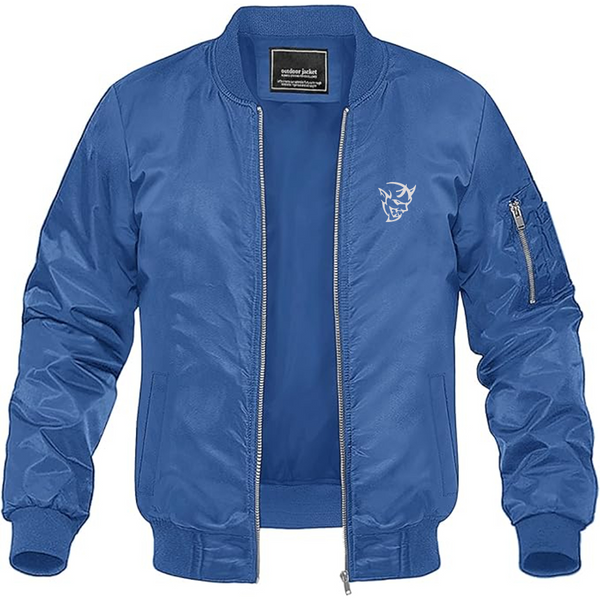 Men's Dodge Demon Logo Lightweight Bomber Jacket Windbreaker Softshell Varsity Jacket Coat
