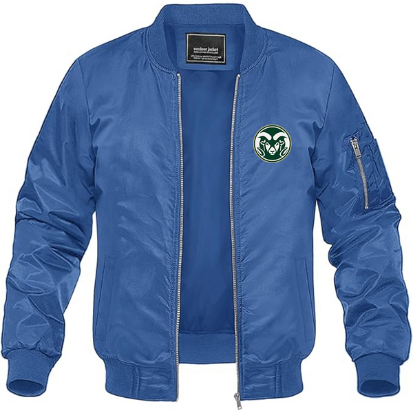 Men's Colorado State Rams Lightweight Bomber Jacket Windbreaker Softshell Varsity Jacket Coat