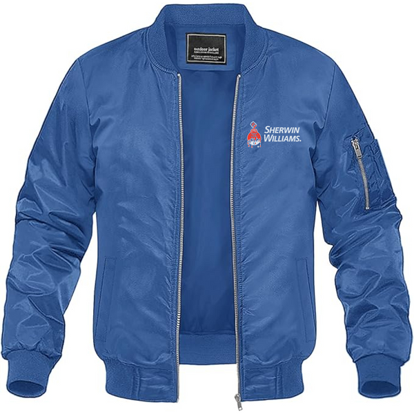 Men's Sherwin Williams Lightweight Bomber Jacket Windbreaker Softshell Varsity Jacket Coat