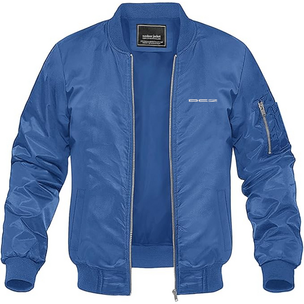 Men's DC2 Logo Lightweight Bomber Jacket Windbreaker Softshell Varsity Jacket Coat
