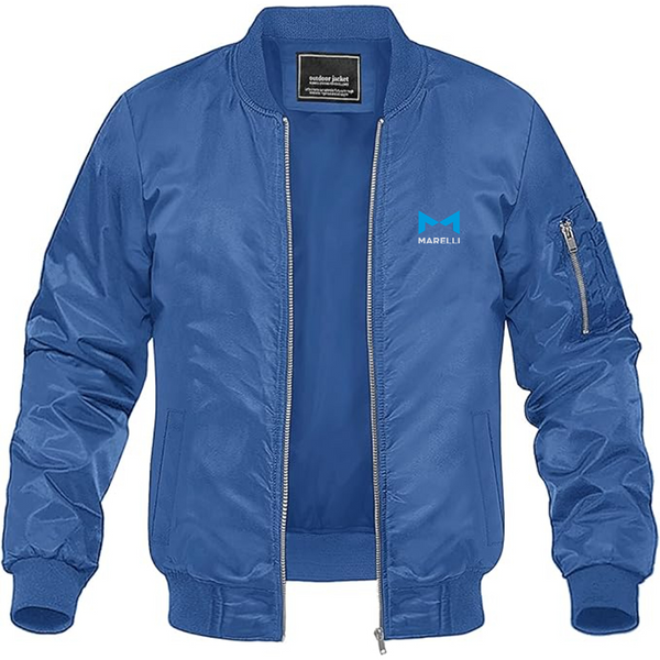 Men's Magneti-Marelli Logo Lightweight Bomber Jacket Windbreaker Softshell Varsity Jacket Coat