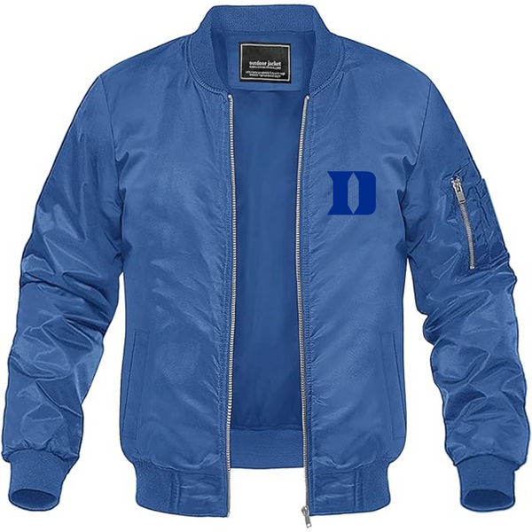 Men's  Duke Blue Devils Lightweight Bomber Jacket Windbreaker Softshell Varsity Jacket Coat