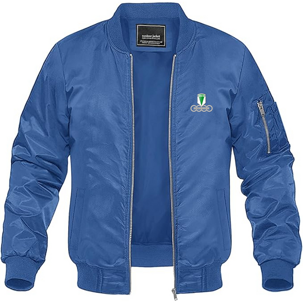 Men's DKW Logo Lightweight Bomber Jacket Windbreaker Softshell Varsity Jacket Coat