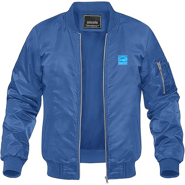 Men's Energy Star Logo Lightweight Bomber Jacket Windbreaker Softshell Varsity Jacket Coat