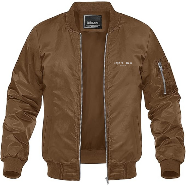 Men's Crystal Head Logo Lightweight Bomber Jacket Windbreaker Softshell Varsity Jacket Coat