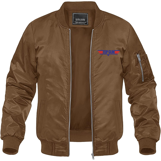Men's Top Gun Classic Movie Lightweight Bomber Jacket Windbreaker Softshell Varsity Jacket Coat