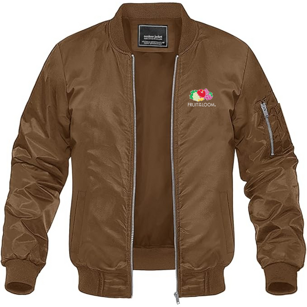 Men's Fruit Of the Loom Lightweight Bomber Jacket Windbreaker Softshell Varsity Jacket Coat