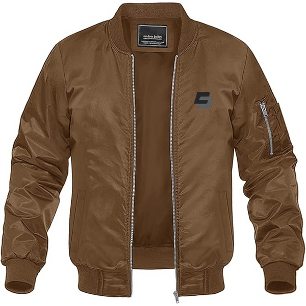 Men's DSD Logo Lightweight Bomber Jacket Windbreaker Softshell Varsity Jacket Coat