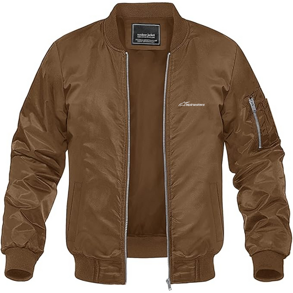 Men's Alpinestars Logo Lightweight Bomber Jacket Windbreaker Softshell Varsity Jacket Coat