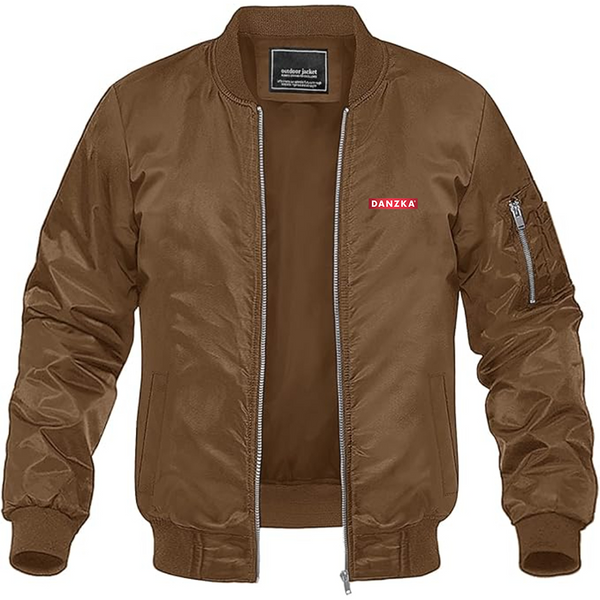 Men's Danzka Logo Lightweight Bomber Jacket Windbreaker Softshell Varsity Jacket Coat