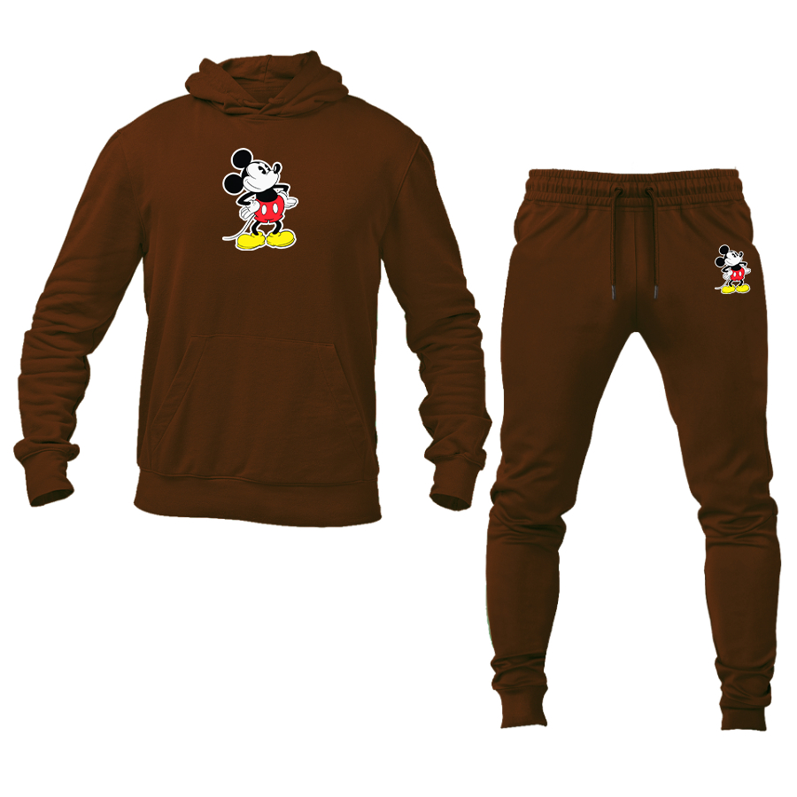 Men's Mickey Mouse Cartoon Hoodie Joggers Set