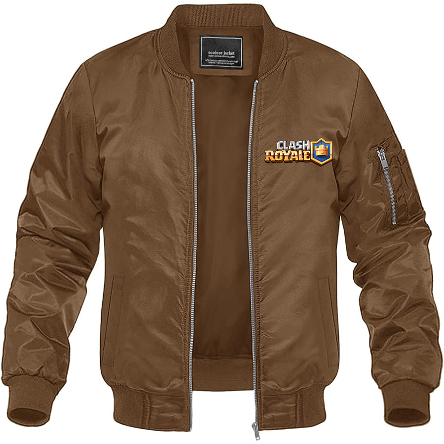 Men's Clash Royale Game Lightweight Bomber Jacket Windbreaker Softshell Varsity Jacket Coat