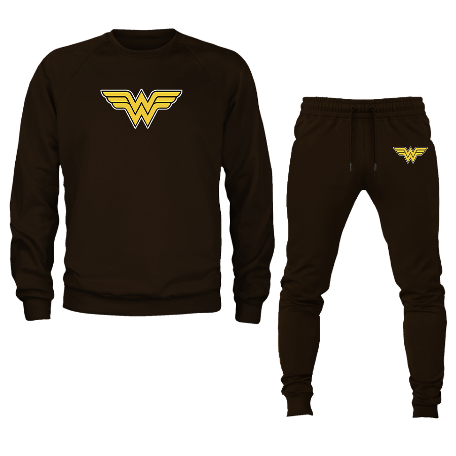 Men's Wonder Woman Superhero Crewneck Sweatshirt Joggers Suit