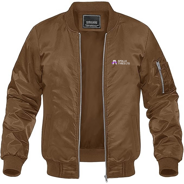 Men's Apollo Tyres Logo Lightweight Bomber Jacket Windbreaker Softshell Varsity Jacket Coat
